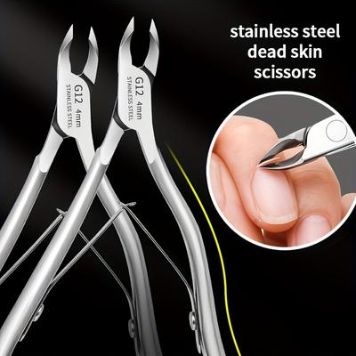 TEMU 1pc Dead Cut Manicure Shop Special Stainless Steel Dead Pliers Full Set Finger Nail Trimming Spikes Nail Clippers Trimming Finger Nail Art Image