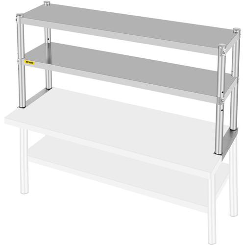 Vevor Doppel-Überregal, doppelstöckiges Überregal aus Edelstahl, 48 x 12 x 24 Zoll, doppelstöckiges