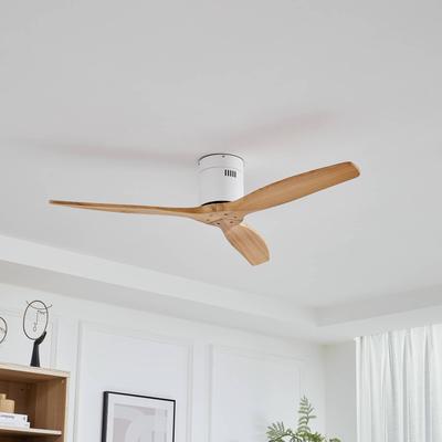 Lucande Deckenventilator Vindur, weiß, Holz, DC, leise Image