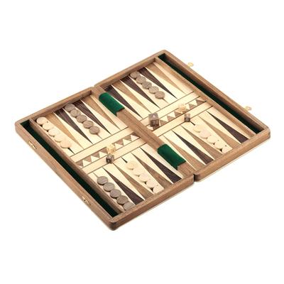 Classic Match,'Wood Backgammon Set with Hand Carved Board and Pieces'