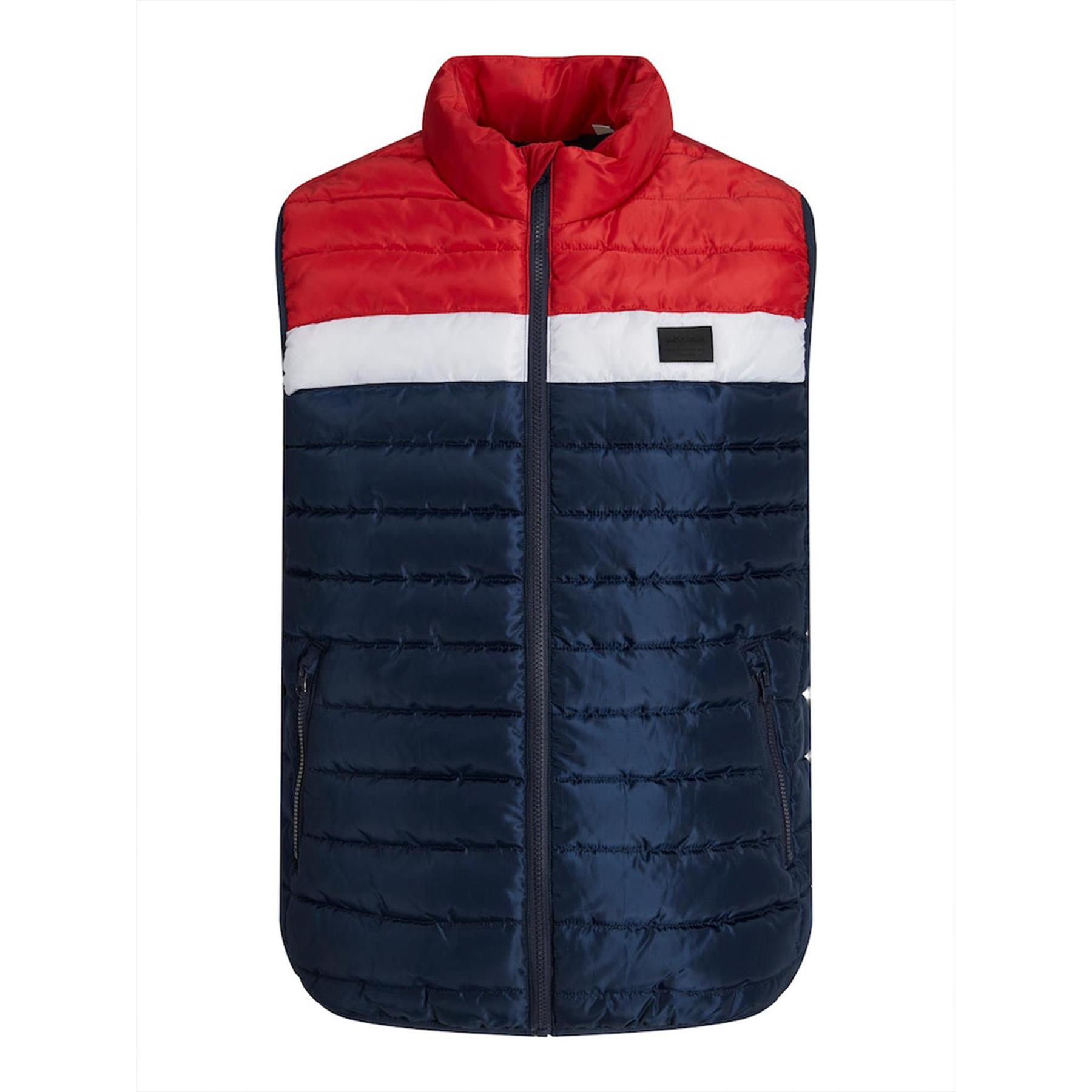 Jack & Jones Mens Gilet Bodywarmer - Navy/red - Size Small | Jack & Jones Sale | Discount Designer Brands