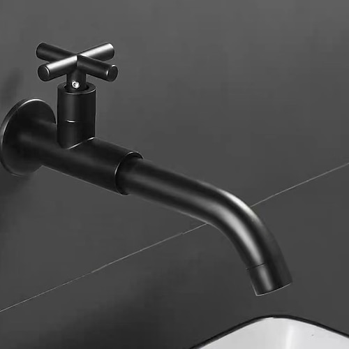 Minimalistischer Wasserhahn für Waschtisch, Chrom, Weiß, Schwarz, mit umkehrbarem Auslauf, Einloch-Waschtischarmatur zur Wandmontage, Einloch-Waschtischarmatur, Waschwannen-Topffüller, gewerblicher Image