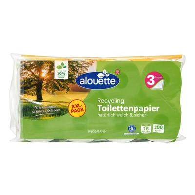 alouette Recycling-Toilettenpapier 16 Rollen / 200 Blatt weiß