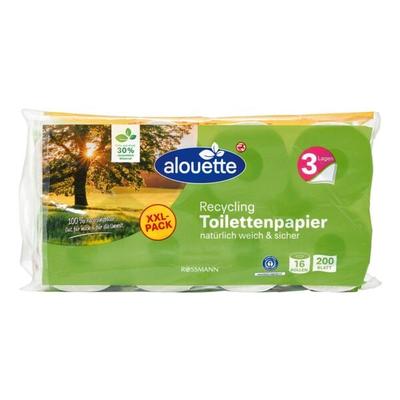 Recycling-Toilettenpapier 16 Rollen / 200 Blatt weiß, alouette