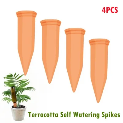 4PCS Terracotta Self Watering Spikes For Home Garden Automatic Watering Device Vacation Stakes Drip Irrigation Tool