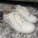 Kate Spade Shoes | Kate Spade White Leather Lace Up Sneakers With Spade Logo And Gold At Back | Color: White | Size: 9.5