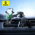 Baseus Supporto per telefono per auto con caricabatterie wireless da 15 W per iPhone Xiaomi Samsung Supporto per telefono per auto Supporto per auto con clip a gancio con bloccaggio automatico