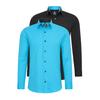 Langarmhemd RUSTY NEAL, Herren, Gr. S, EURO-Größen, bunt (schwarz, türkis), 60% Baumwolle, 37% Polyester, 3% Elasthan, unifarben, casual, Langarm, Hemden, im Slim-Fit geschnitten