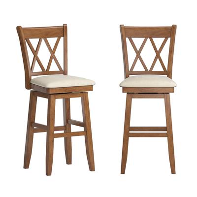 Ronda Double X-Back Wood Swivel Chair