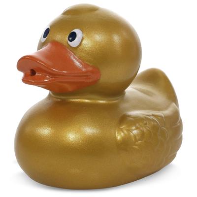 DolliBu Metallic Gold Duck Bath Buddy Squirter For Toddlers - 2.7Lx2.2Wx2.3H inches