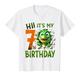 Kinder Geburtstag 7 Junge Dinosaurier Party 7 Jahre Dino T-Shirt