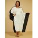 Plus Size Split Front Two Tone Kaftan Dress