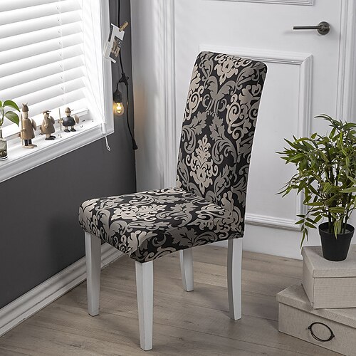 Esszimmerstuhlbezug Stuhlhussen mit hoher Rückenlehne, Bezug für Esszimmerstühle, Bürostuhlbezug, floraler Schmetterlingsdruck, Schonbezüge Image