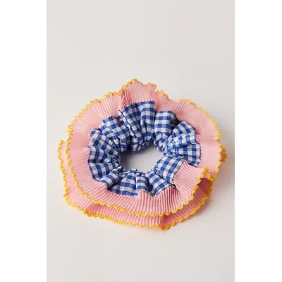 Blue Valentine Jumbo Scrunchie at Free People in Coral Navy