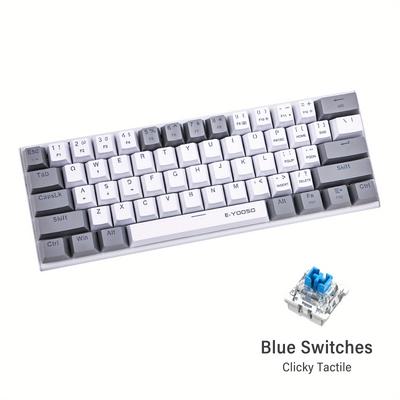 TEMU E-yooso 60% Mechanical Keyboard: Experience Ultra-compact Gaming With Led Backlit And /windows Compatibility!