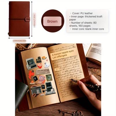 TEMU Notebook, Ruled 160 (80 Sheets), Blank - Handwriting Notebook For Use Image