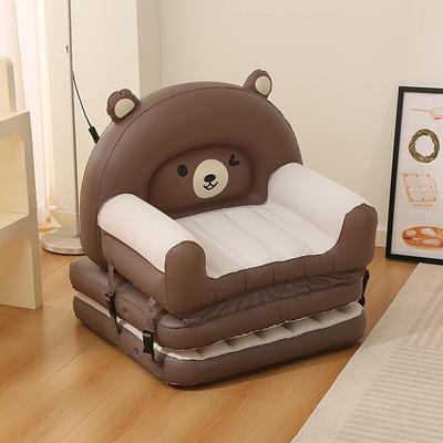 1pc Cute Teddy Bear Inflatable Folding Sofa, Inflatable Lounge Chair, Air Sofa Chair, Portable, Waterproof Sofa, Suitable For Picnics, Outdoor, Backyard And Living Room