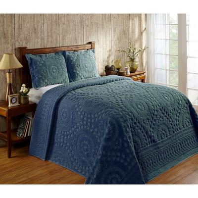 Rio Collection 100% Cotton Bedspread Set by Better Trends in Teal (Size KING)