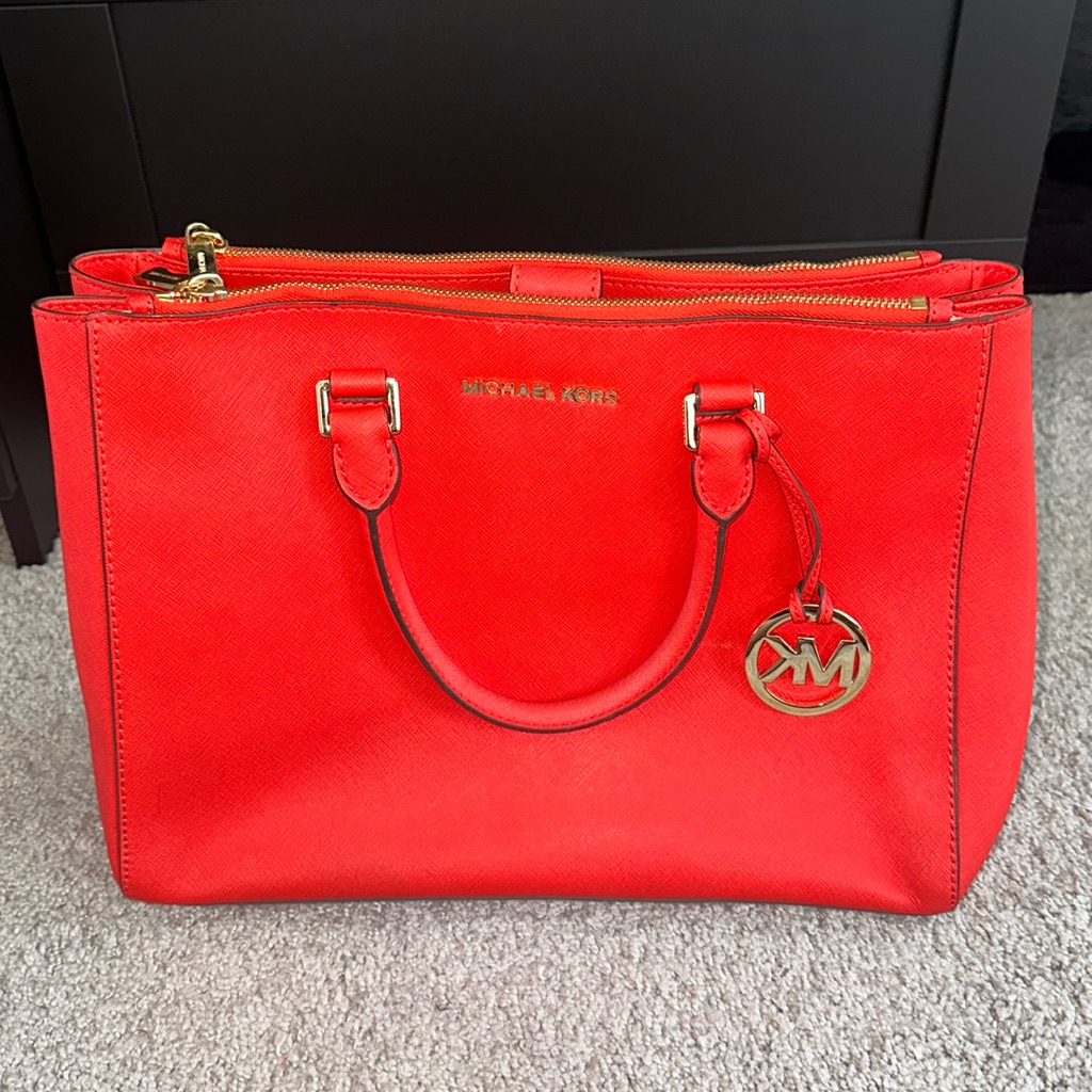 Michael Kors Bags | Beautiful Well Maintained Michael Kors Handbag With Strap | Color: Red | Size: Os