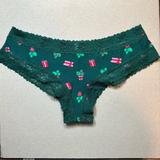 Pink Victoria's Secret Intimates & Sleepwear | Pink Victoria Secret "Presents" Lace Trim Cheeky Panty | Color: Green/Red | Size: Xl