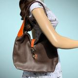 Dooney & Bourke Bags | Dooney & Bourke Slouchy Brown Pebbled Leather Shoulder Bag | Color: Brown/Red | Size: Os