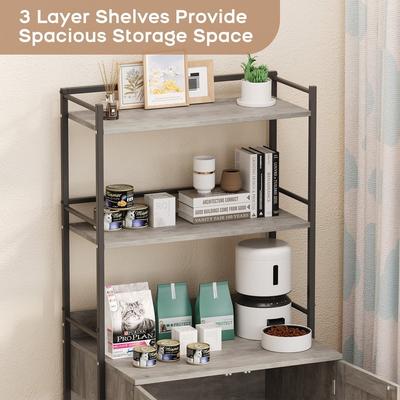 Cat Litter Box Enclosure with Shelf Storage