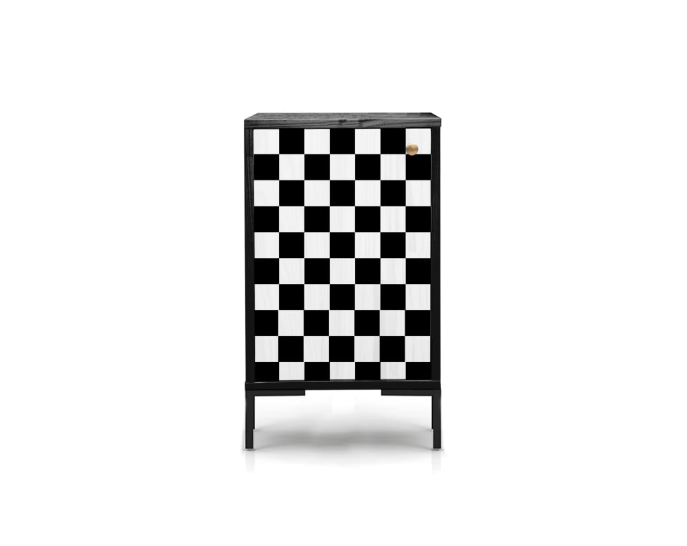 Comodino in MDF stampa SCACCHIERA