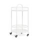 Carrello portatile porta bottiglie e calici bianco h 81 cm