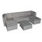 Set di mobili da giardino in resina intrecciata grigio a 6 posti