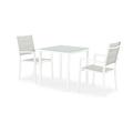Set tavolo fisso 70×70 e 2 sedie da giardino bianche