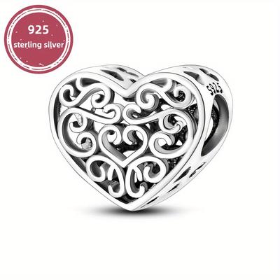 925 Sterling Silver Entangled Love Beads Charms Fi...