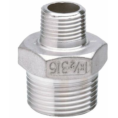 Gebo - Edelstahl Fitting Reduziernippel 3/4 x 1/2 Zoll Übergangsnippel Image