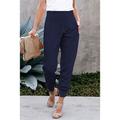 Damen Hosen Hose Jogginghose Modisch Knöchellänge Glatt Seitentaschen Atmungsaktivität Komfortabel Mikro-elastisch Casual Schwarz Rosa Marinenblau Grün Frühling Sommer Regular Fit