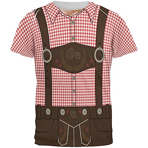 T-Shirt Lederhosen Lässig Bayerisch T-Shirt Ärmel Grafik für Herren Unisex Erwachsene 3D-Druck für Oktoberfestbier Urlaub Party Image