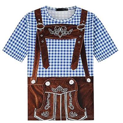Oktoberfestbier T-Shirt-Ärmel Lederhosen Grafik Für Herren Erwachsene Karneval Oktoberfestbier 3D-Druck Party Urlaub Image