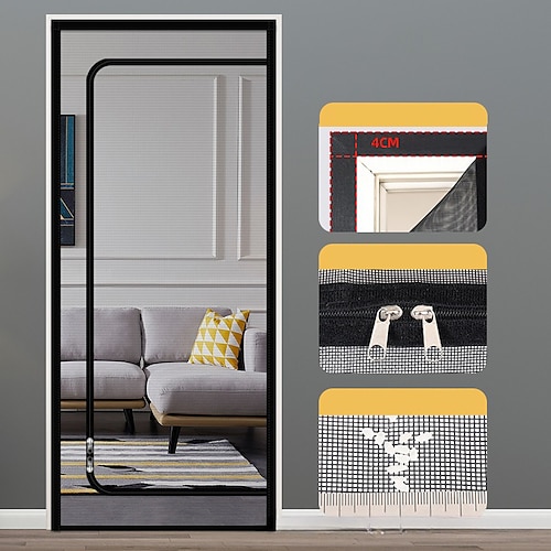 Verbesserte Haustier Bildschirm Tür Nano-beschichtete Katzen Bildschirm Tür für Wohnzimmer Anti-Moskito Anti-Haustier Bildschirm Netz mit Reißverschluss für Schlafzimmer Wohnzimmer Küche
