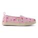 TOMS Kids Youth Alpargata Pink Flamingos Espadrille Shoes Pink/Multi, Size 13