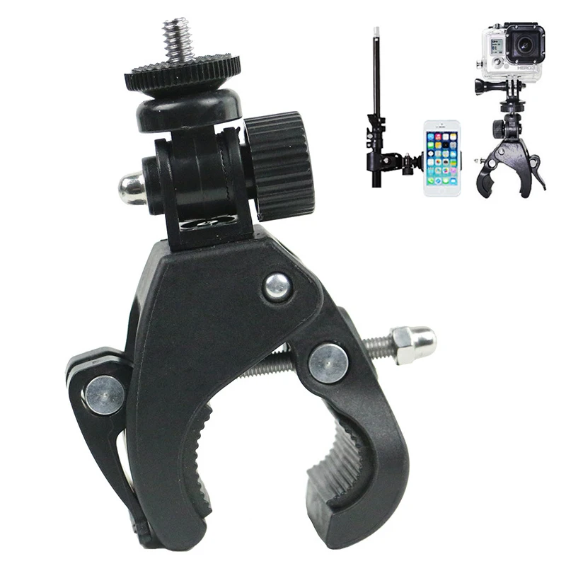 Schwarz Fahrrad Fahrrad Motorrad Lenker Griff Klemm leiste Kamera halterung Stativ Adapter Zubehör für Gopro Held 9 8 7 6 Osmo Image