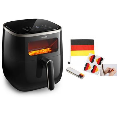 PHILIPS Heissluftfritteuse "Airfryer XL HD9257/88 mit 5,6 l, Sichtfenster", schwarz, B:28,4cm H:29,9cm T:39,2cm, Fritteusen, RapidAir Technologie, Digitalem Display Image