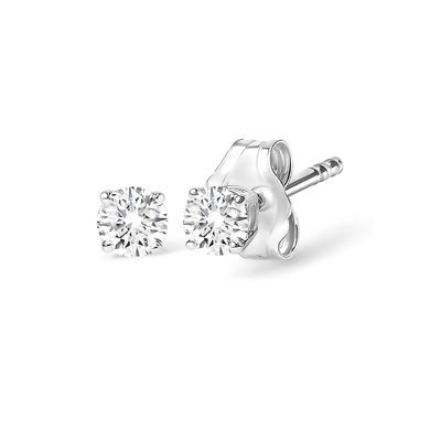 Women's 14K White Gold 1/4 Cttw Lab Grown Diamond 4-Prong Classic Solitaire Stud Earrings by Haus of Brilliance in White Gold