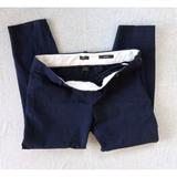 J. Crew Pants & Jumpsuits | J Crew Minnie Women's 8 Stretch Straight Capri Navy Blue Side Zip Pants | Color: Blue/Red/Tan | Size: 8