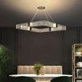 suspension led dimmable 40/50cm 1 lumière ligne carrée design îlot cuivre géométrique contemporain moderne salle à manger cafés 110-240v