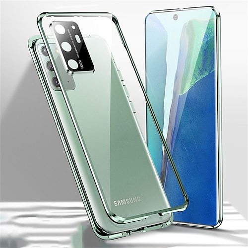 Handy Hülle Handyhüllen Für Samsung Galaxy S26 Ultra Plus S25 S24 S23 S22 S21 Ultra Plus Magnetische Adsorption Stoßrahmen Magnetisch Vollschutz Einfarbig Gehärtetes Glas Metall Image