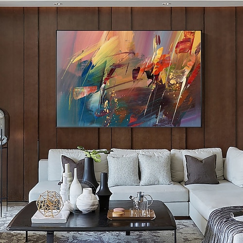 handgefertigtes Ölgemälde auf Leinwand, Wandkunst, Dekoration, modern, abstrakt, für die Inneneinrichtung, gerollt, rahmenlos, ungedehntes Gemälde Image