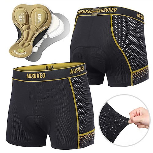 Damen Einfarbig Fahrradhose Fahrradshorts Fahhrad Shorts Gepolsterte Shorts / Chamois Sport 3D-Polster Schnelltrocknend Hohe Elastizität Bequem Schwarz Gelb Bekleidung Fahrradbekleidung