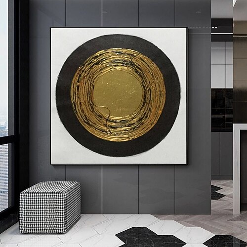 tela moderna dipinta a mano cerchio lamina d'oro modello astratto nordico astratto arte della parete decorazioni per la casa modulo soggiorno decorazioni per la casa nordice pittura decorazioni per la
