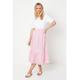 Oasis Womens Petite Broderie Midi Skirt - Pink Cotton - Size 8 UK | Oasis Sale | Discount Designer Brands