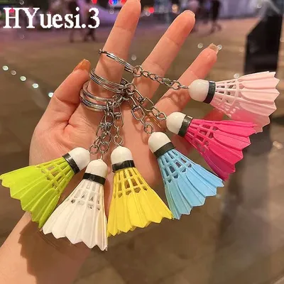 Sport Styles Mini Badminton Keychain Unisex Metal Badminton Racket Key Ring Purse Bag Backpack Decor