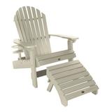 highwood Mandalay Reclining Adirondack Chair with Cupholder and Matching Ottoman by Havenside Home Whitewash