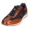 Sneaker BUGATTI, Herren, Gr. 45, blau (cognacfarben, navy), Leder, Textil, casual, Schuhe, Schnürschuh, Freizeitschuh in Used Optik im Casual-Chic Design